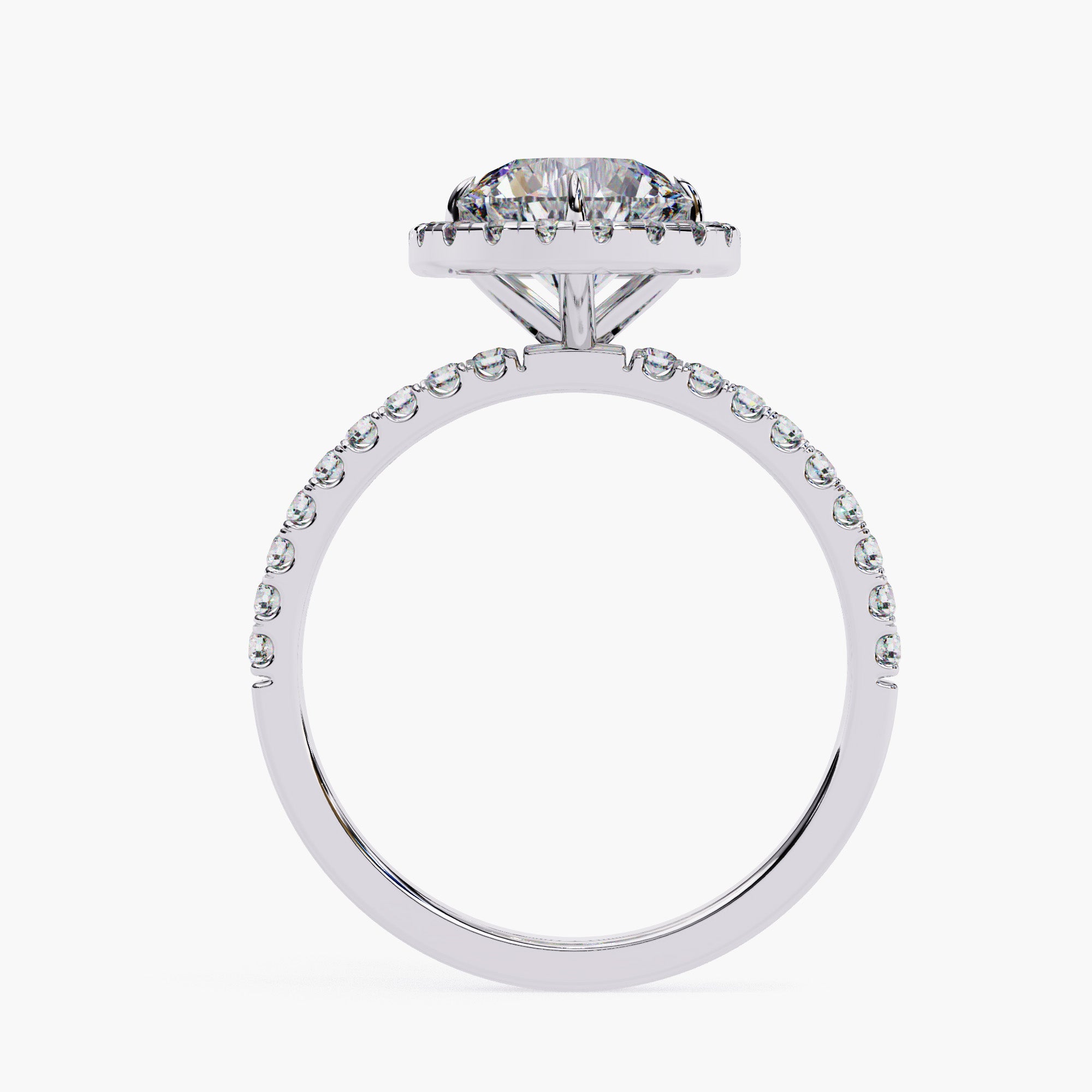 Pave Engagement Rings | Round Halo Pave | Niahmi Jewellers