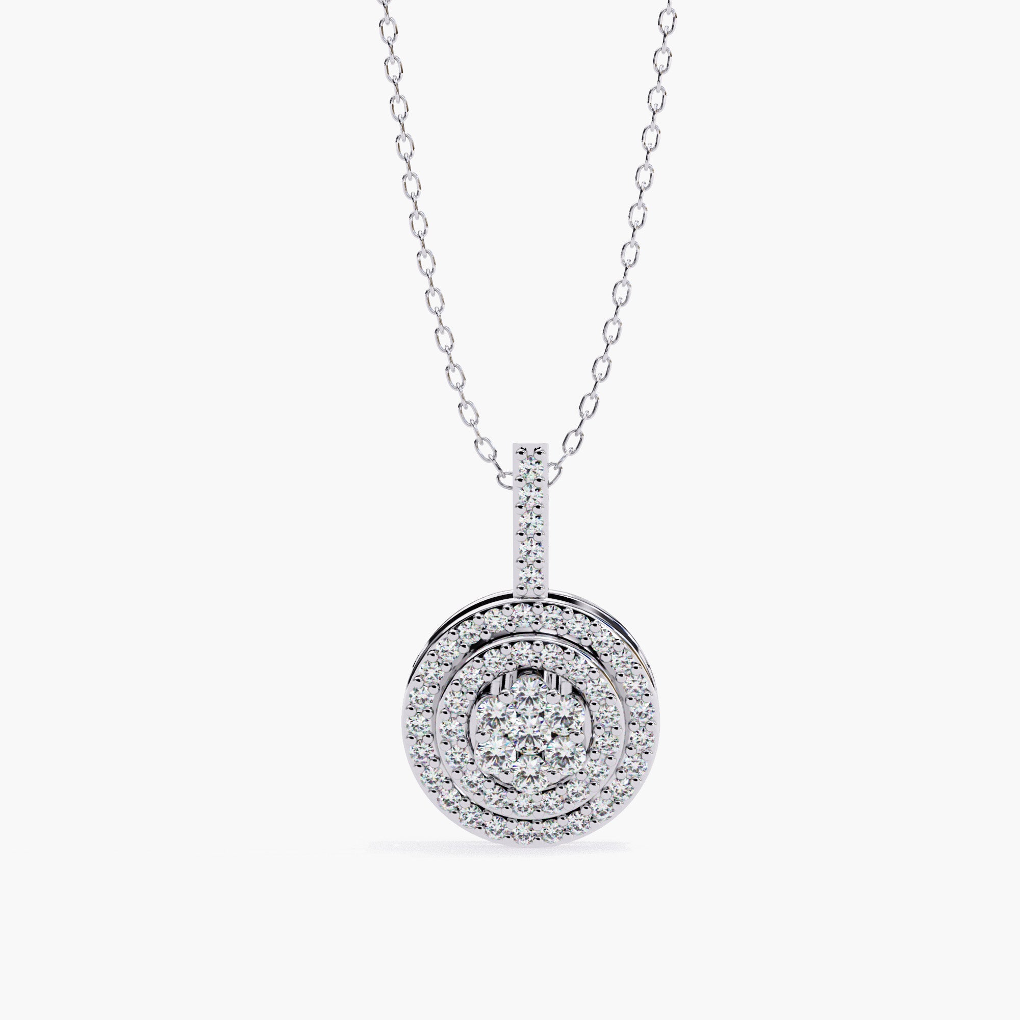 Halo Pendant Necklace | Round Halo Pendant | Niahmi Jewellers
