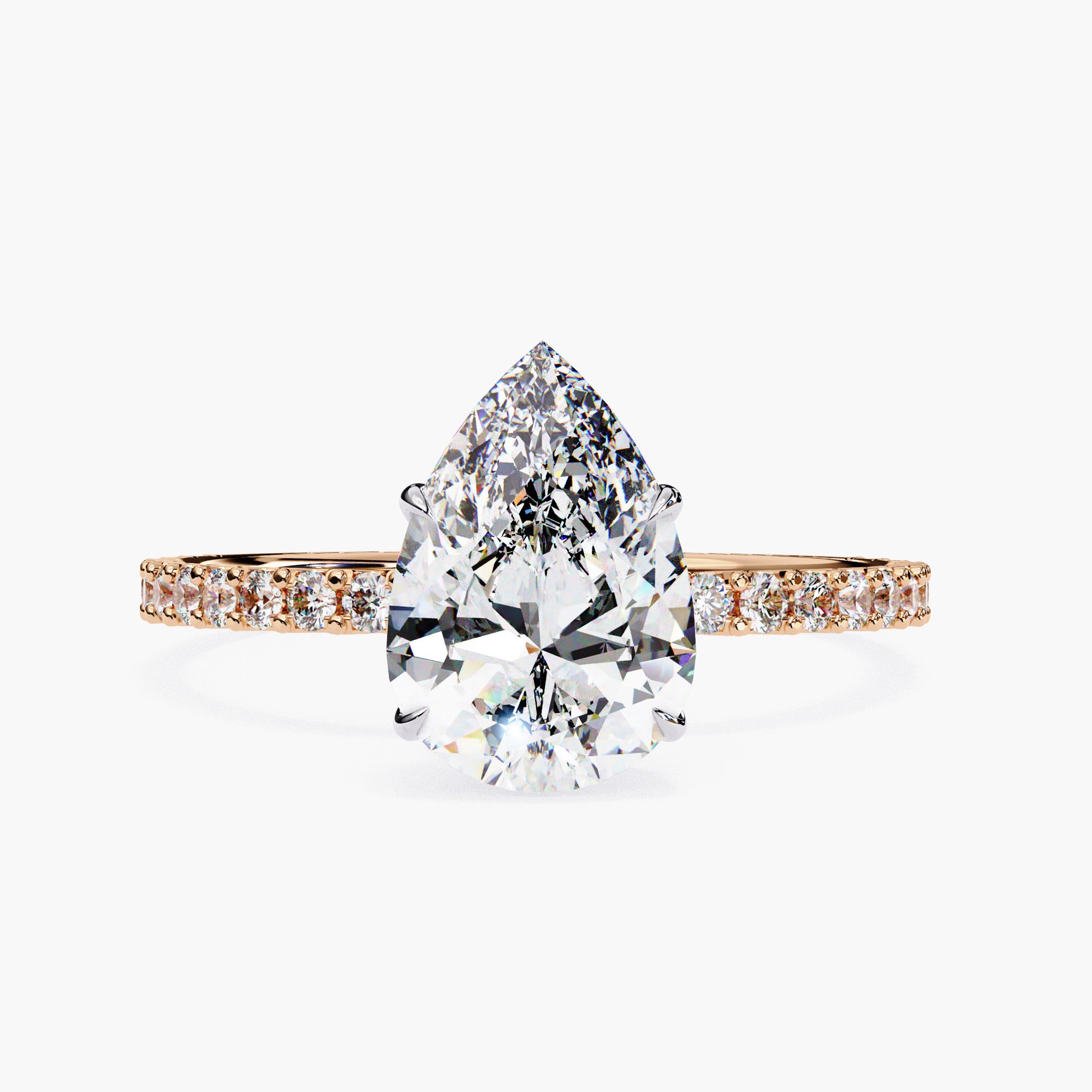 Pear Hidden Knot Rings | Pave Engagement Rings | Niahmi Jewellers