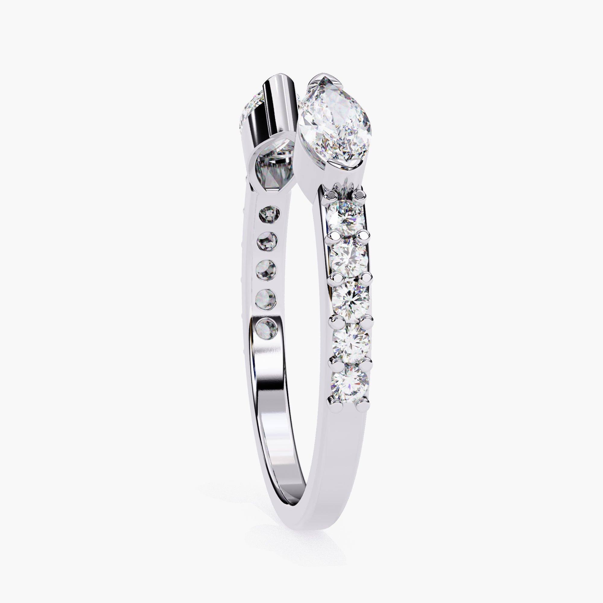 Open Pave Wedding Band | Marquise Diamond Band | Niahmi Jewellers