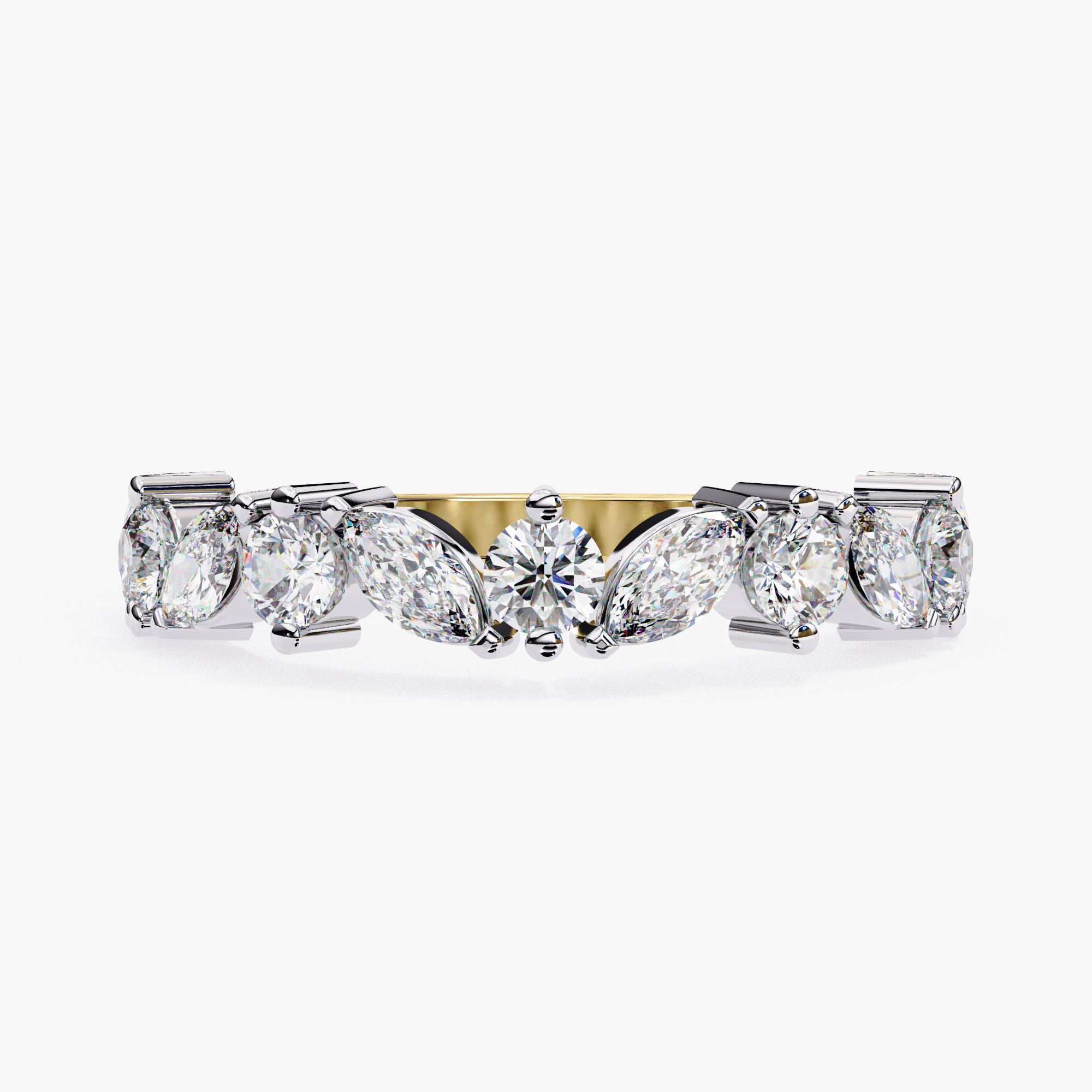 Marquise Wedding Band | Round Wedding Band | Niahmi Jewellers