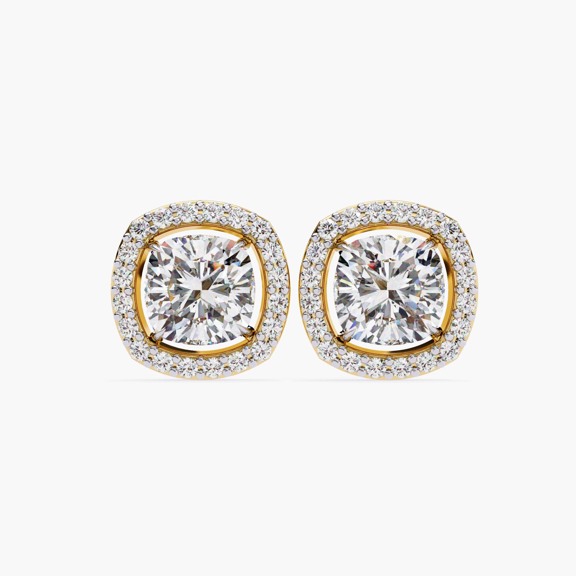 Diamond Halo Earrings | Cushion Halo Earrings | Niahmi Jewellers