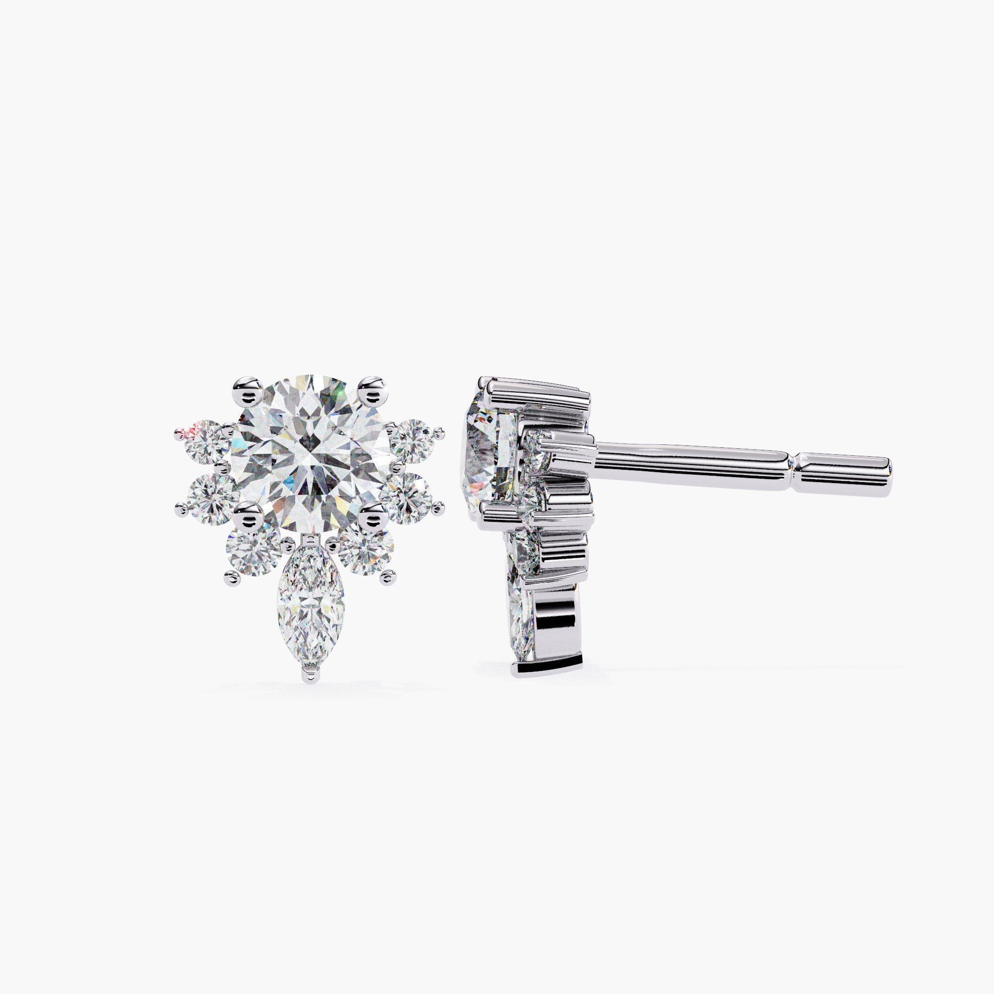 Round Diamond Earrings | Constellation Earrings | Niahmi Jewellers