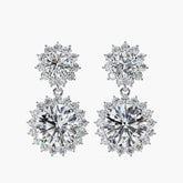 Round Halo Drop Earrings | Niahmi Jewellers