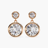 Round Bezel Drop Earrings (1 tcw)