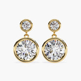 Round Bezel Drop Earrings (0.5 tcw)