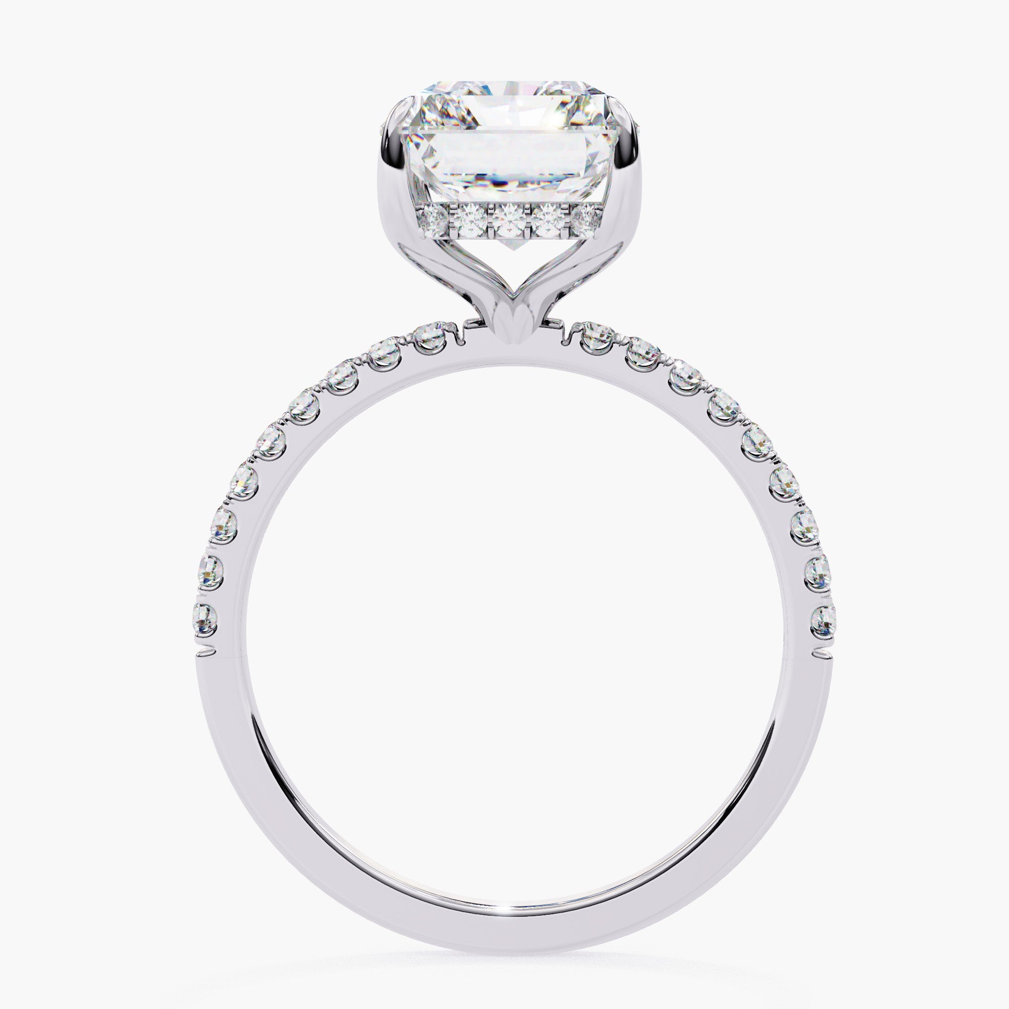 Hidden Halo Engagement Ring | Emerald Diamond Ring | Niahmi Jewellers