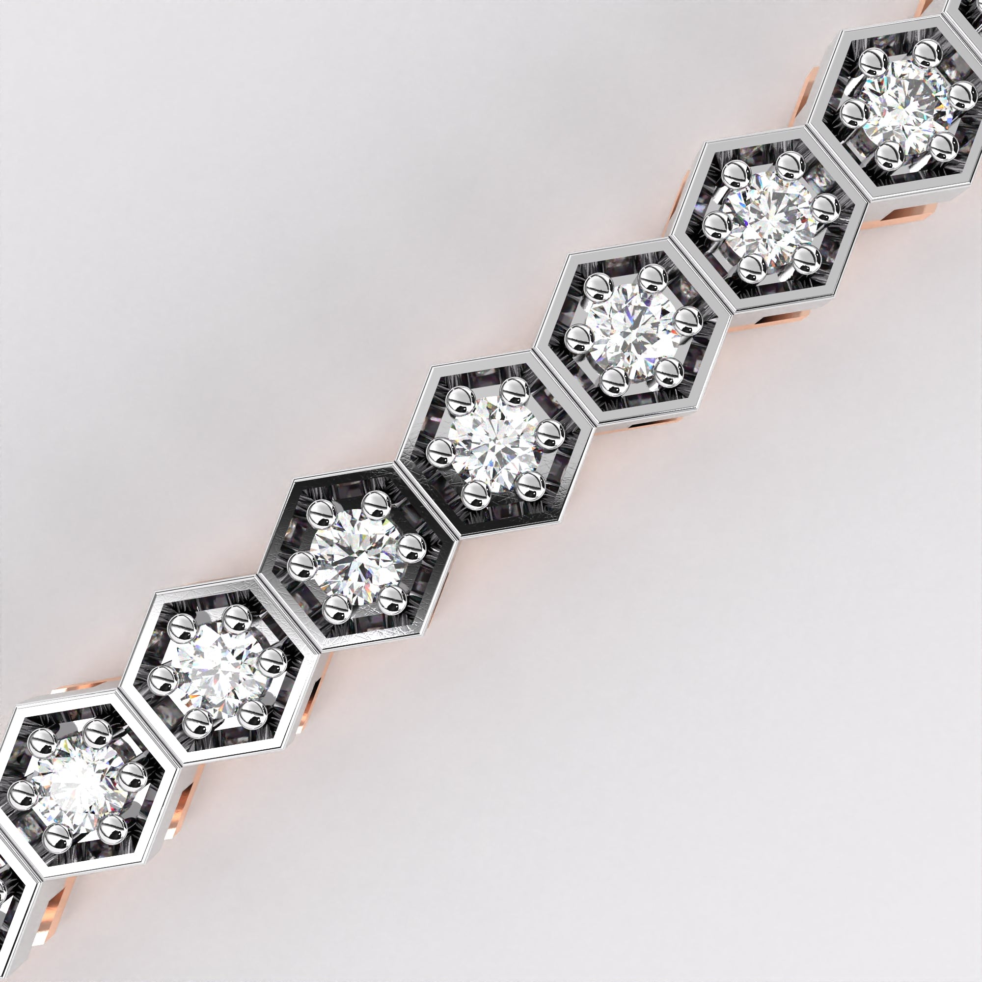 Hexagonal Round Bracelet | Hexagon Diamond Bracelet | Niahmi Jewellers