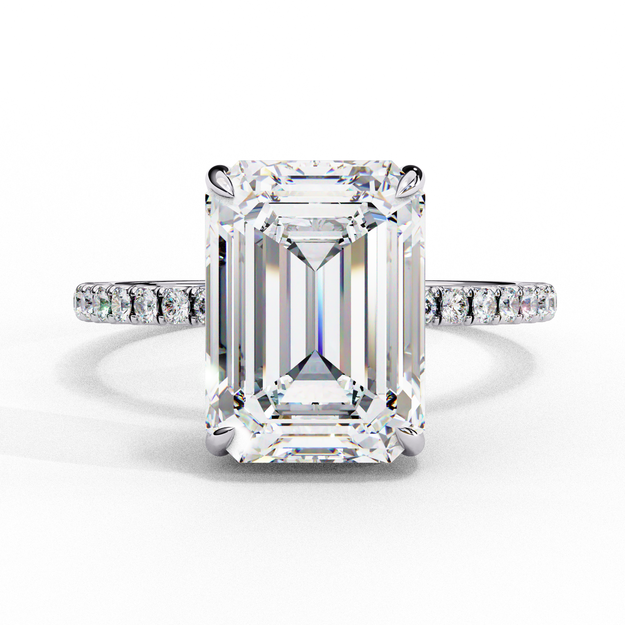Hidden Halo Engagement Ring | Emerald Diamond Ring | Niahmi Jewellers