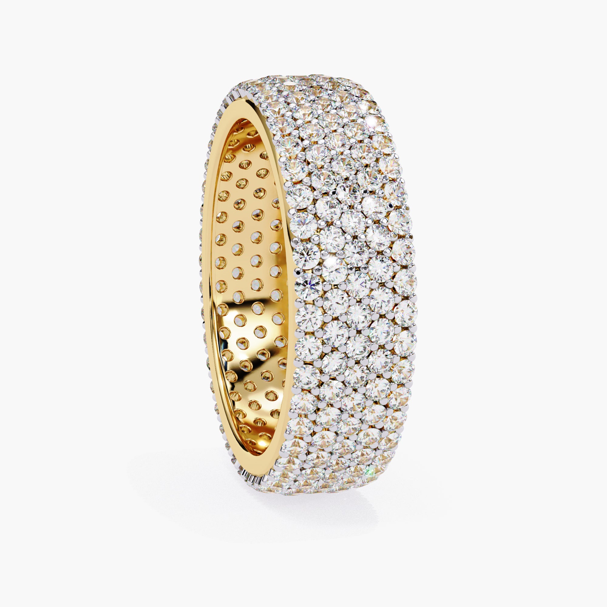 Triple Pave Wedding Band | Triple Pave Band | Niahmi Jewellers