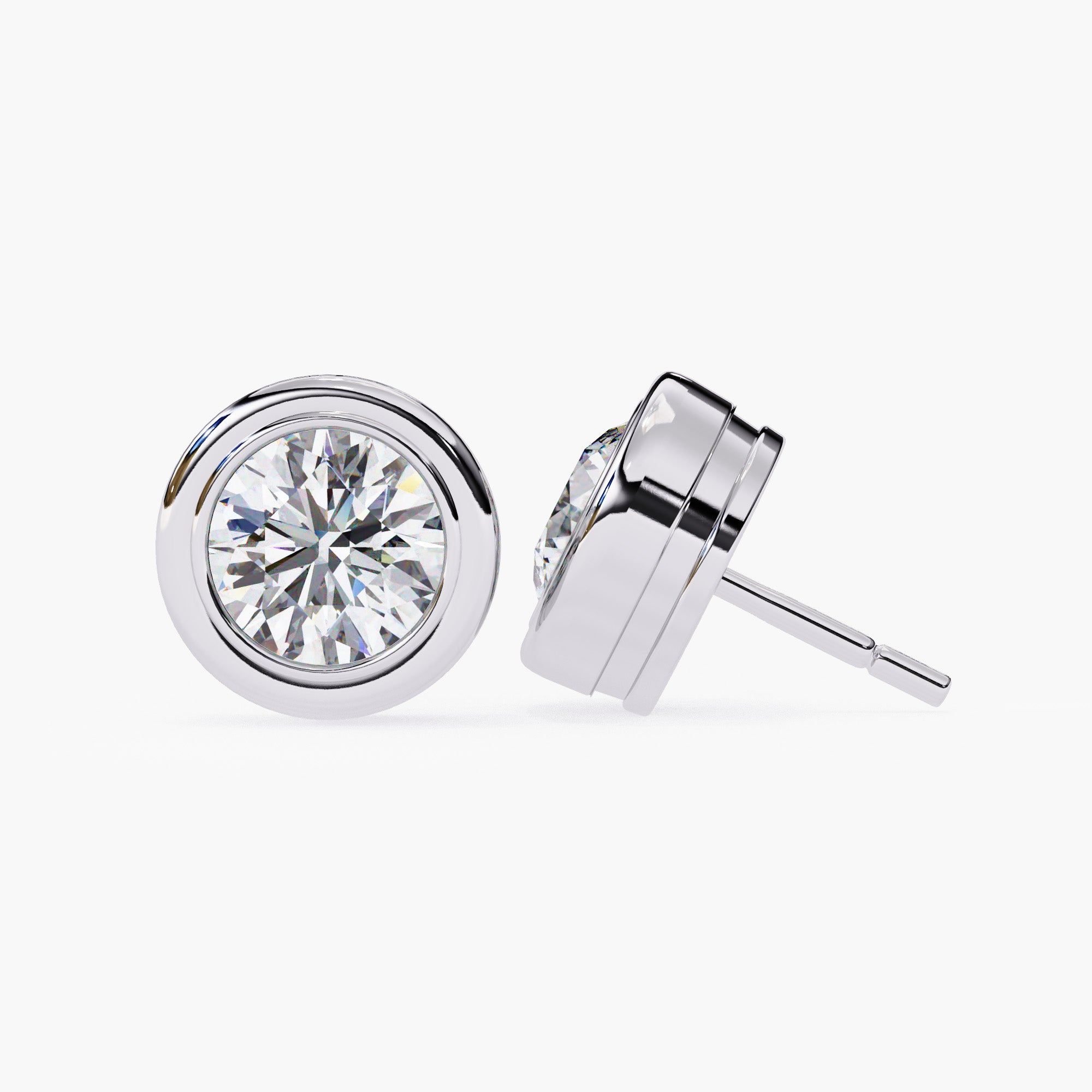 Diamond Stud Earrings | Bezel Stud Earrings | Niahmi Jewellers