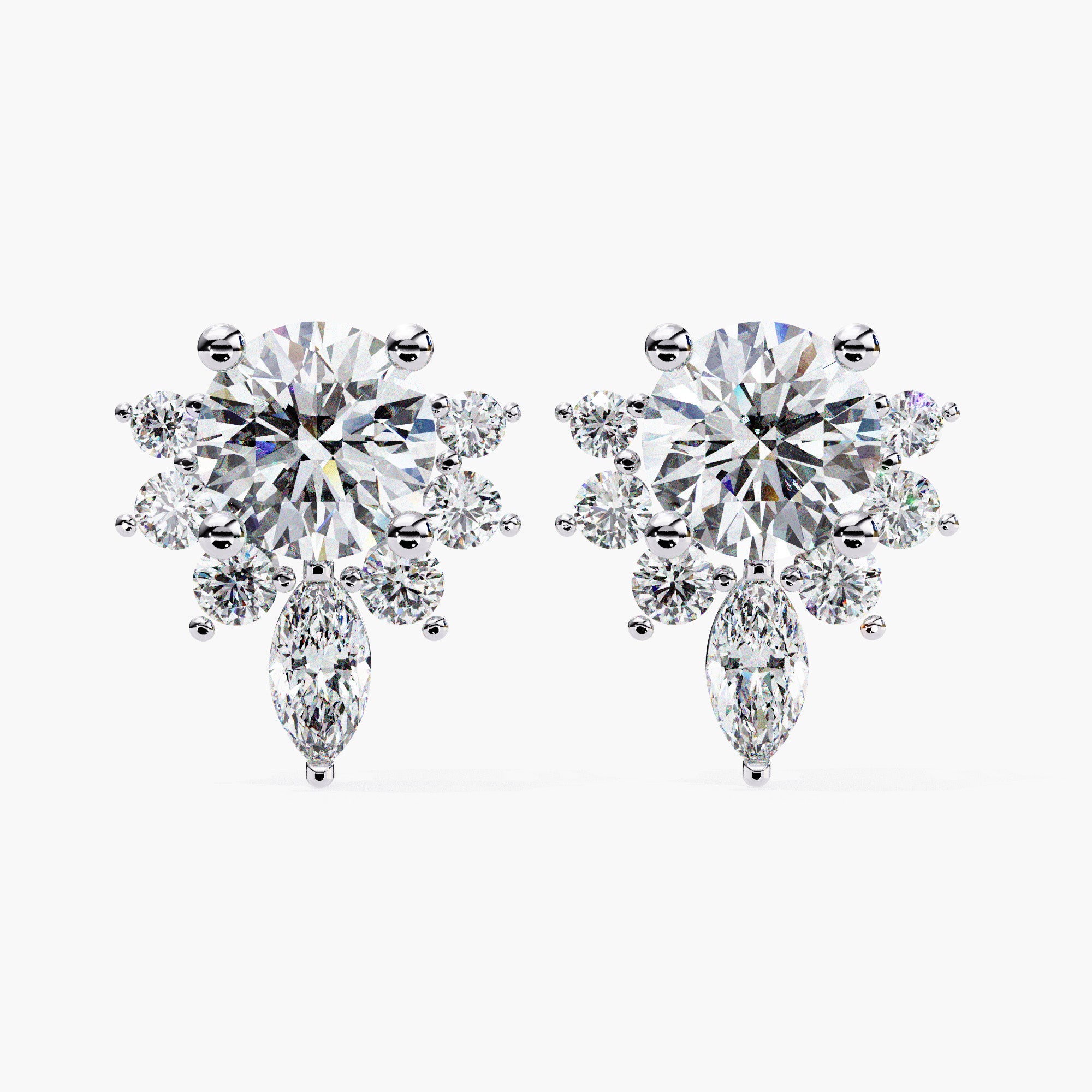 Round Diamond Earrings | Constellation Earrings | Niahmi Jewellers