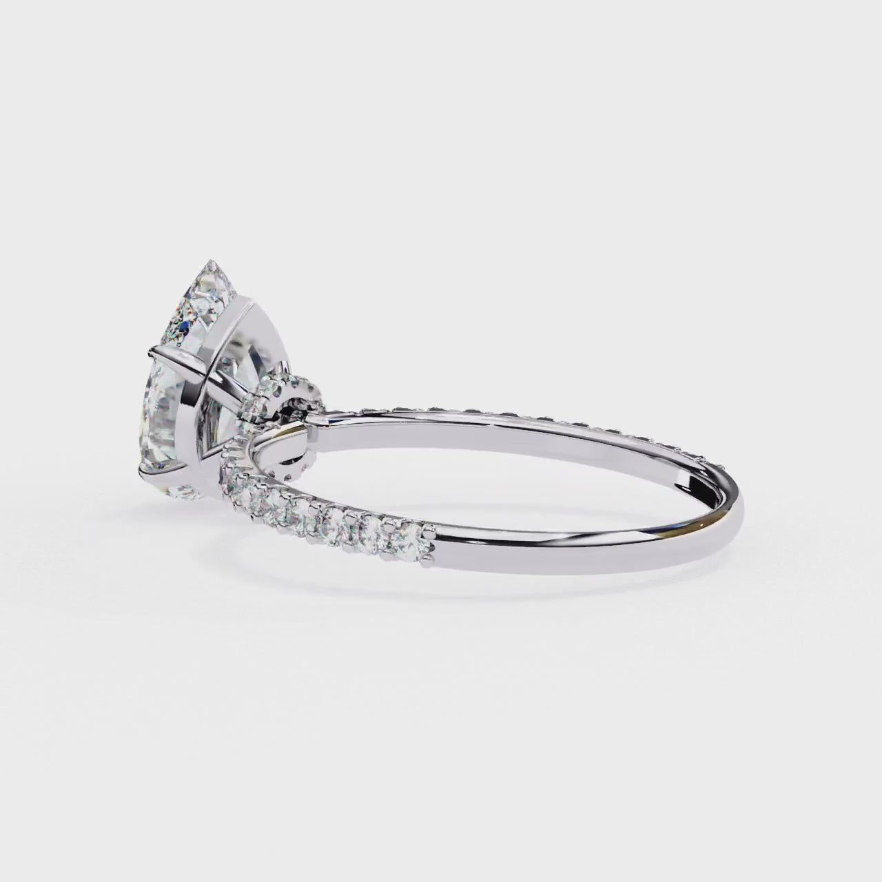 Pear Hidden Knot Rings | Pave Engagement Rings | Niahmi Jewellers