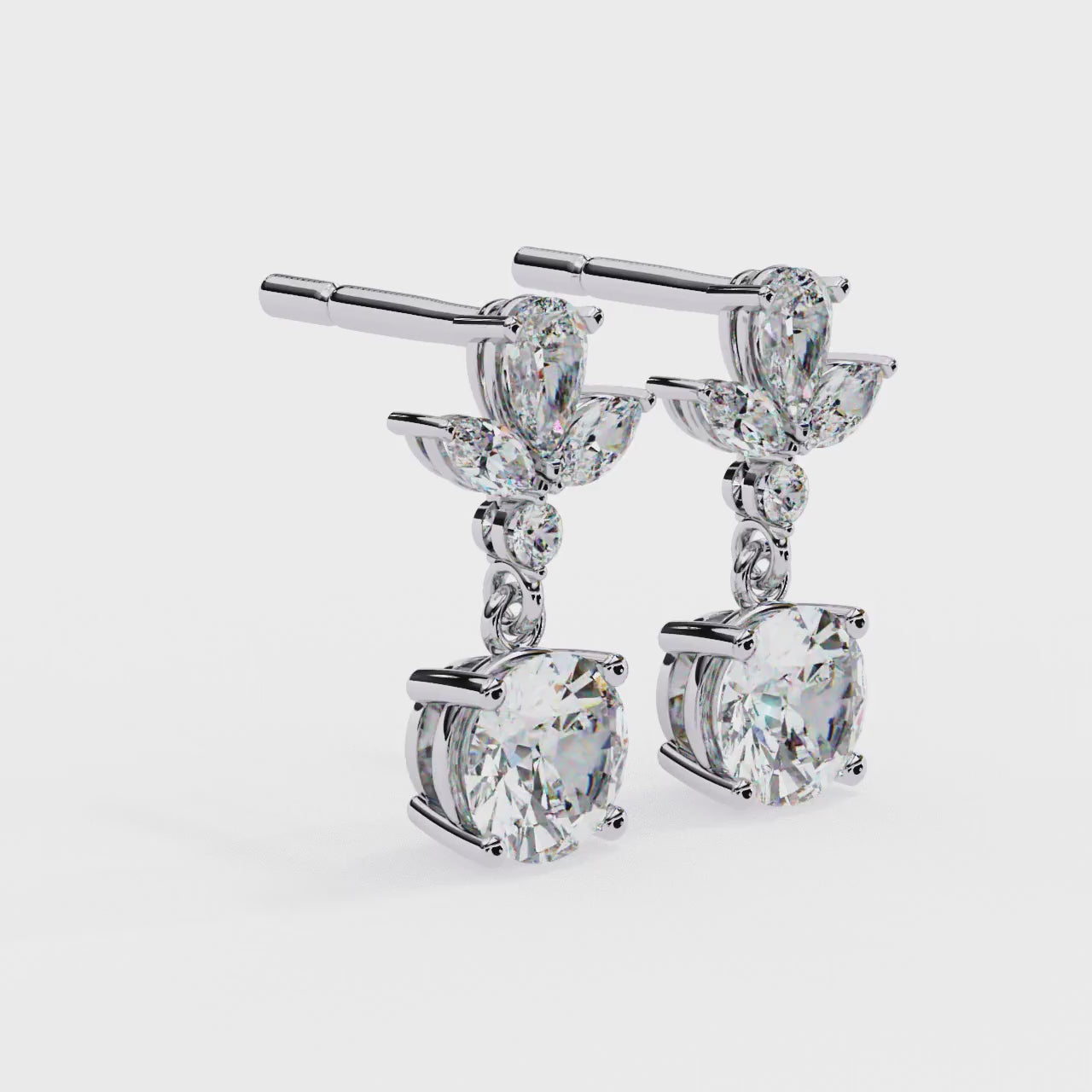 Pear Round Symphony Earrings (1 tcw)