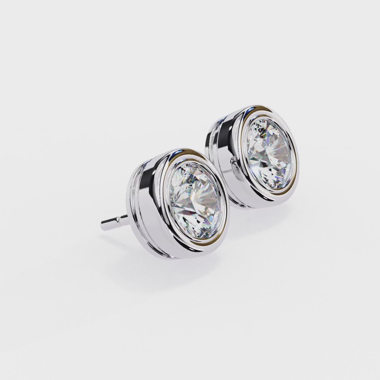 Diamond Stud Earrings | Bezel Stud Earrings | Niahmi Jewellers