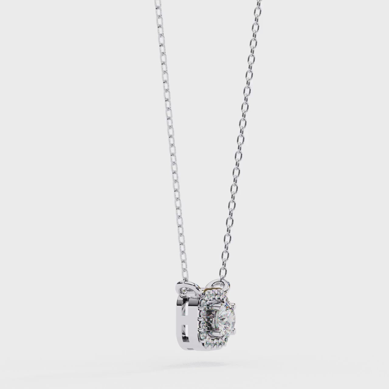 Round Serene Halo Pendant
