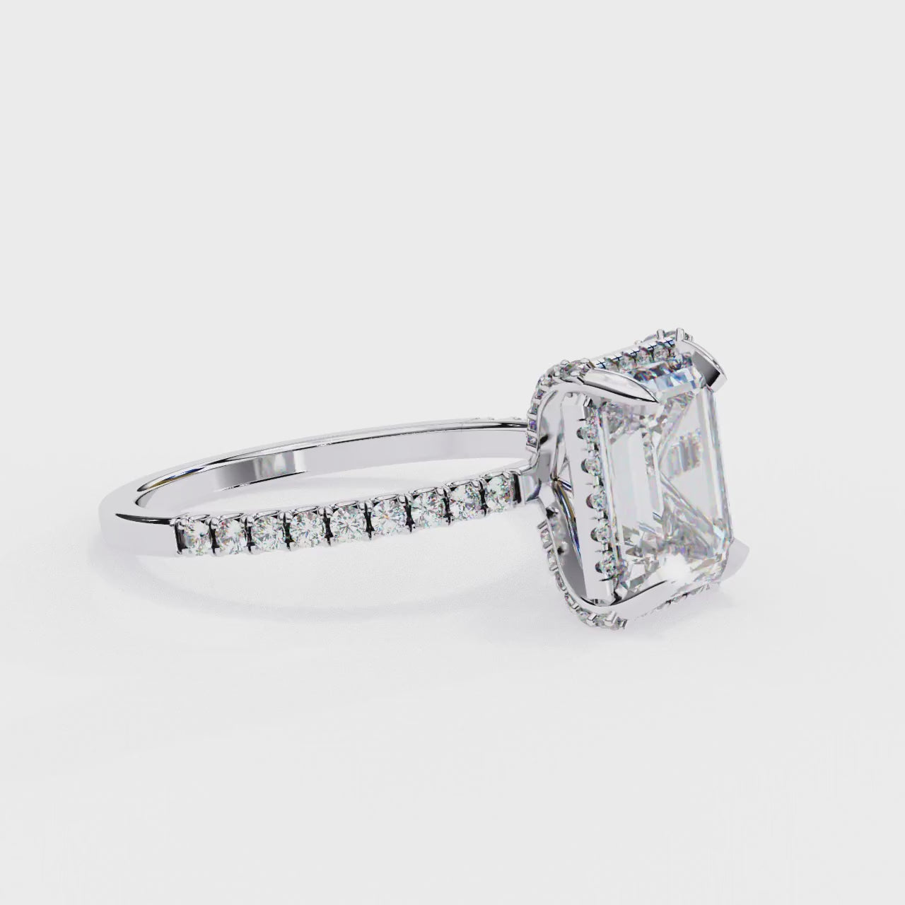 Emerald Hidden Halo Pave