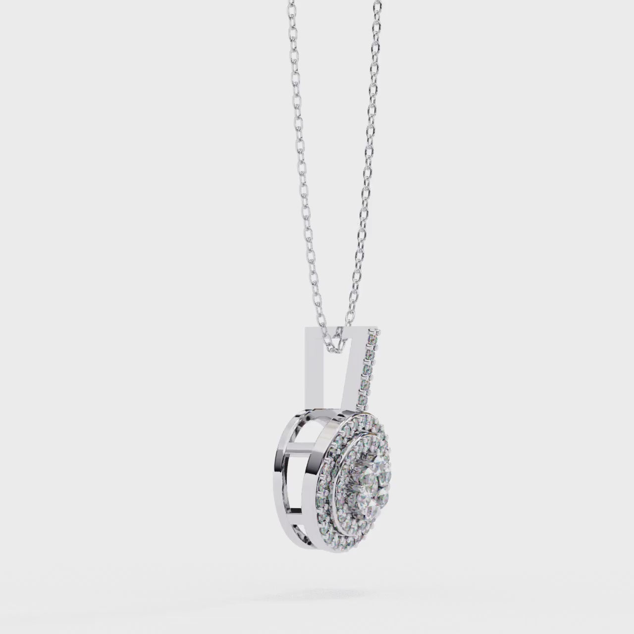 Halo Pendant Necklace | Round Halo Pendant | Niahmi Jewellers