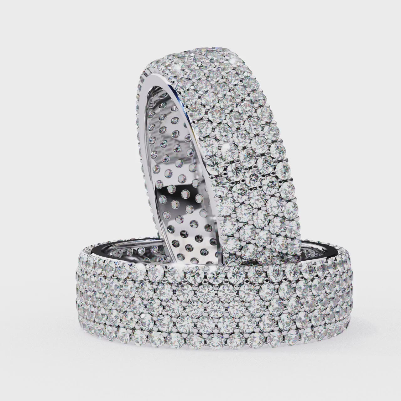 Triple Pave Wedding Band | Triple Pave Band | Niahmi Jewellers